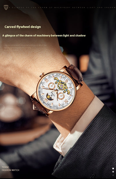 Reloj Mecánico Elegante de Esfera Grande con Calendario - Image 13