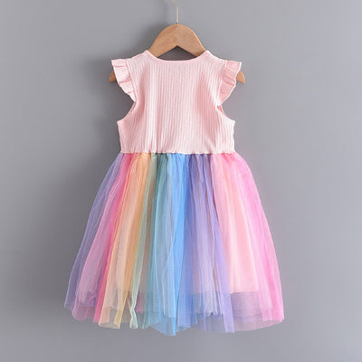 Vestido Infantil de Encaje Bordado con Malla - Image 17