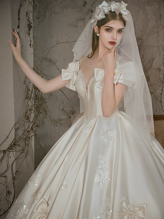 Vestido de Novia Vintage en Satén Elegante - Image 6