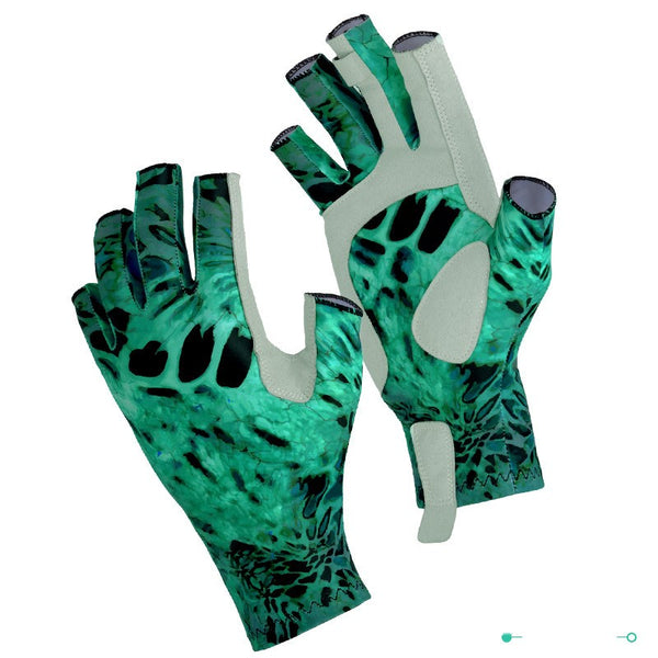 Guantes de Pesca con Dedos Expuestos, Transpirables y Antideslizantes con Protección Solar