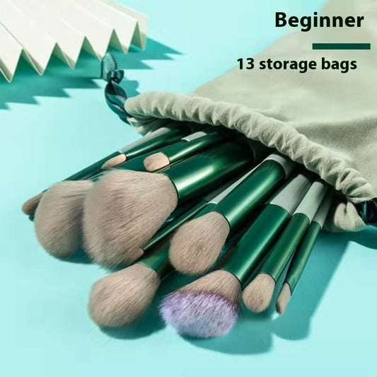 Set de 13 Brochas de Maquillaje Flor Púrpura con Cerdas Suaves - Image 2