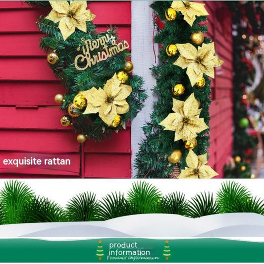 Guirnalda Navideña de Bolas Coloridas y Ratán para Árbol, Puertas y Escaleras