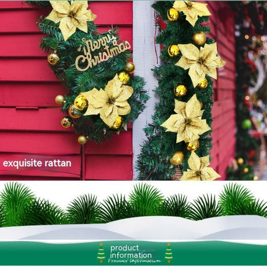 Guirnalda Navideña de Bolas Coloridas y Ratán para Árbol, Puertas y Escaleras