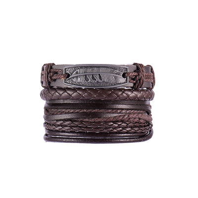 Pulsera de Cuero Auténtico Tejida con Cuentas - Estilo Étnico Retro - Image 39