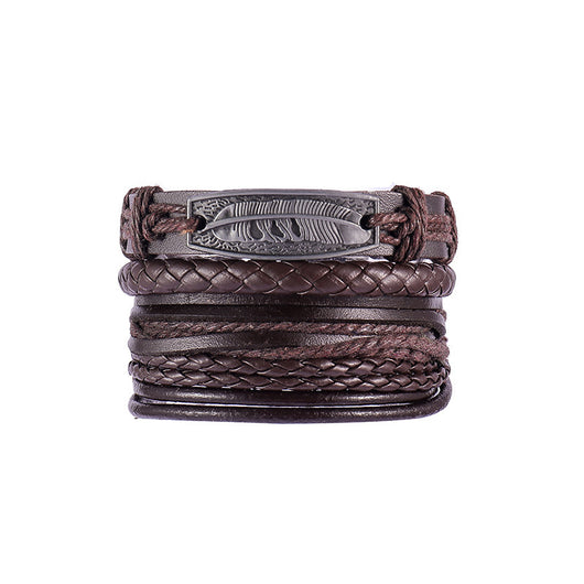 Pulsera de Cuero Auténtico Tejida con Cuentas - Estilo Étnico Retro - Image 39