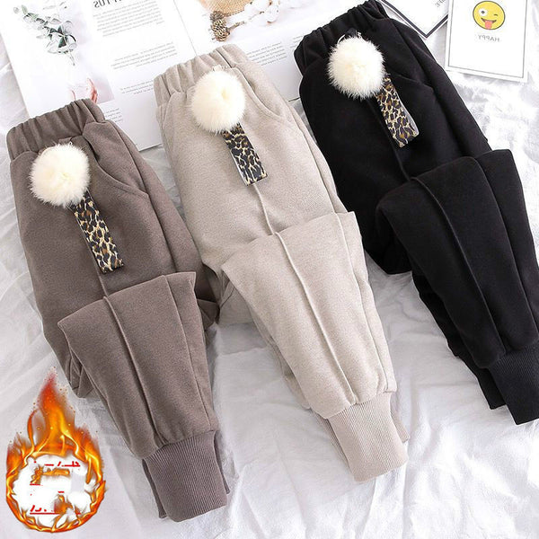 Pantalones Infantiles de Algodón y Lana para Niños Grandes