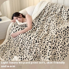 Manta de Tafetán Jacquard Estampado Leopardo Doble Capa - Image 15