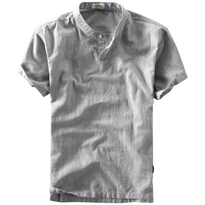 Camisa Suelta Estilo Chino de Algodón y Lino con Cuello Mao - Image 5