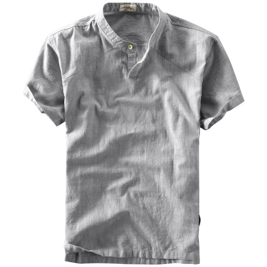 Camisa Suelta Estilo Chino de Algodón y Lino con Cuello Mao - Image 5