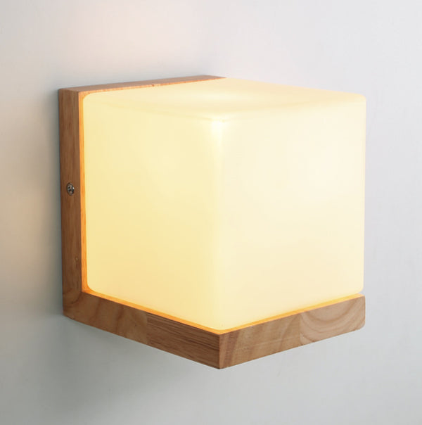 Lámpara de Pared en Madera para Dormitorio y Mesita de Noche