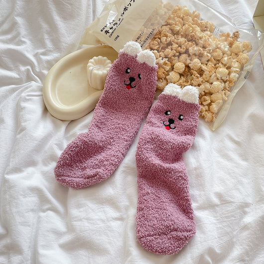 Calcetines Térmicos Japoneses de Tubo Medio con Forro de Coral Fleece para Invierno - Image 25