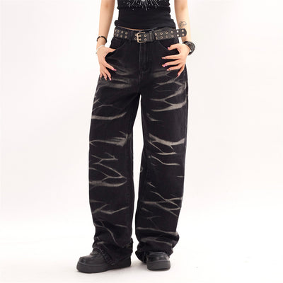 Pantalones Rectos Anchos Punk Hip Hop para Hombre y Mujer