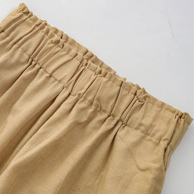Pantalón Ancho de Lino y Algodón con Cintura Elástica - Image 80
