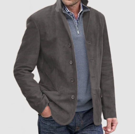 Abrigo Casual para Hombre con Cuello Alto - Estilo Blazer de Invierno