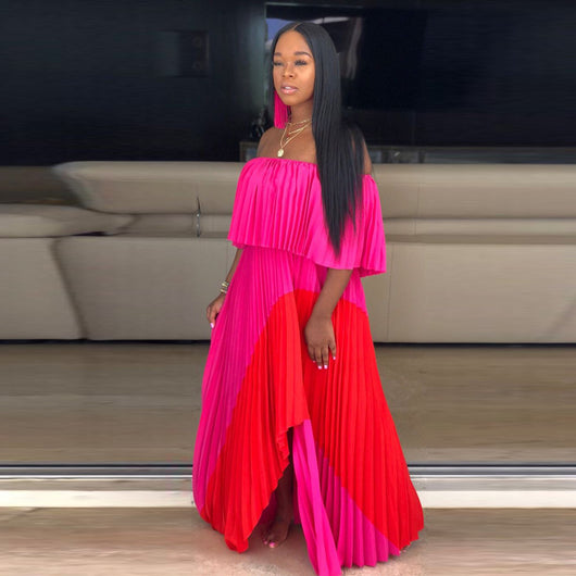 Vestido Maxi Asimétrico con Costura Elegante