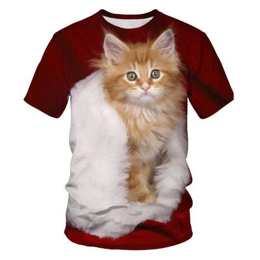 Playera Hombre Estampado Gatos 3D Impresión Digital - Image 6