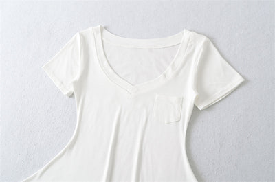 Blusa de Verano Ajustada al Talle con Escote en V y Manga Corta - Image 30