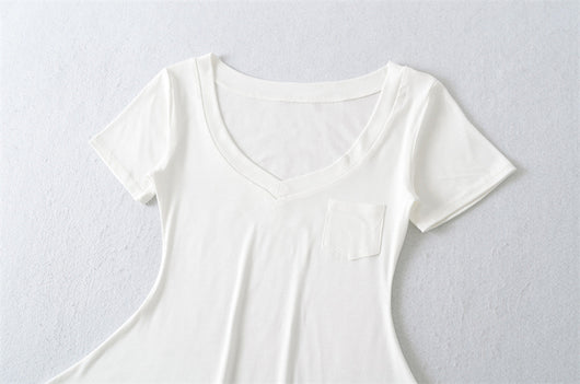 Blusa de Verano Ajustada al Talle con Escote en V y Manga Corta - Image 30
