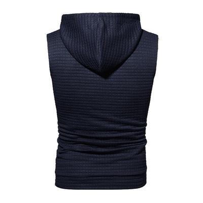 Sudadera sin Mangas Jacquard Tejida de Color Sólido para Hombre - Image 25