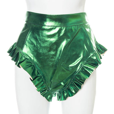 Shorts de Cuero PU para Mujer con Detalles de Madera - Image 6