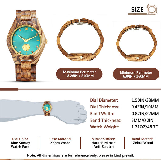 Reloj de Cuarzo para Mujer con Esfera de Madera - Image 8