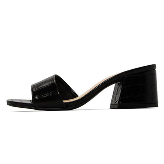 Sandalias de Cuero con Tacón Grueso para Mujer - Image 9
