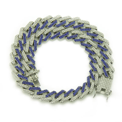 Collar Cadena Cubana Cuadrada con Diamantes Geométricos para Hombre - Image 19