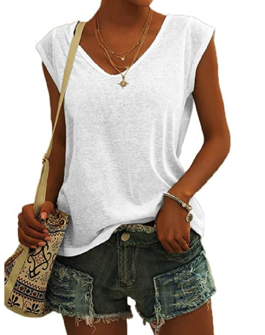 Blusa Suelta con Cuello en V - Diseño Minimalista Europeo y Americano para Mujer - Image 9