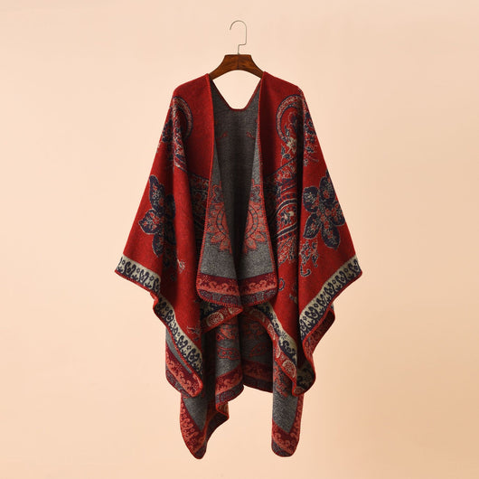 Poncho Cuadros Elegante para Viajes Invierno - Abrigo Cálido y Sofisticado - Image 20