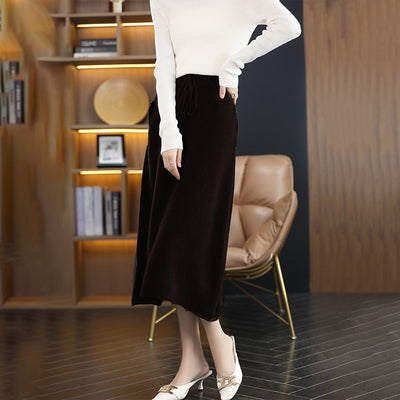 Falda Cashmere Elegante con Detalle Anudado para Mujer - Image 7