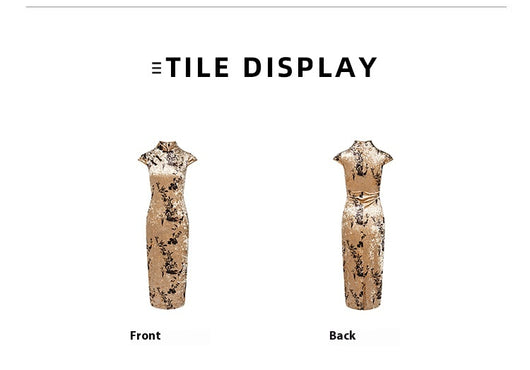 Vestido Cheongsam de Terciopelo Elegante con Movimiento Fluido - Image 23