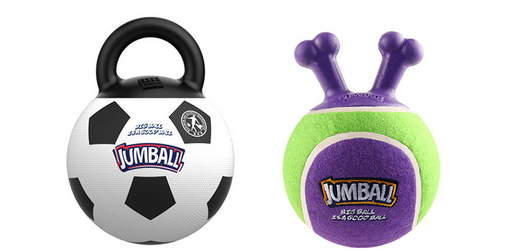 Orange basketball dog toy with a kettlebell-style handle, labeled GiGwi Jumball, for medium to large dogs. - Image 16