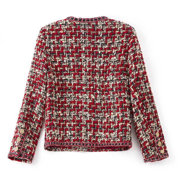 Chaqueta Tweed Corta Celebrity Rojo Intenso