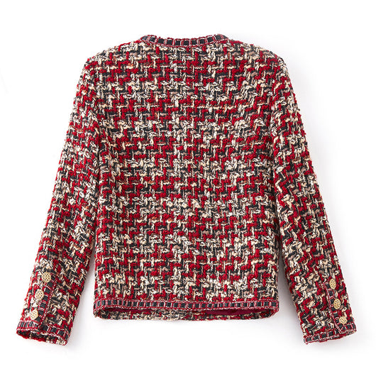 Chaqueta Tweed Corta Celebrity Rojo Intenso - Image 2