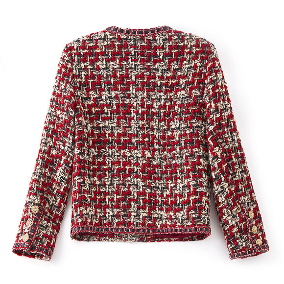 Chaqueta Tweed Corta Celebrity Rojo Intenso