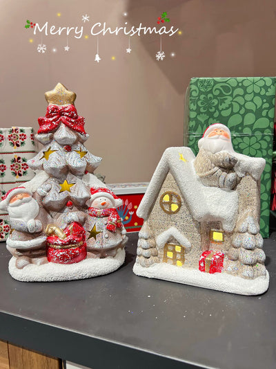 Adornos Navideños de Cerámica con Luz - Casitas de Nieve Brillantes - Image 6