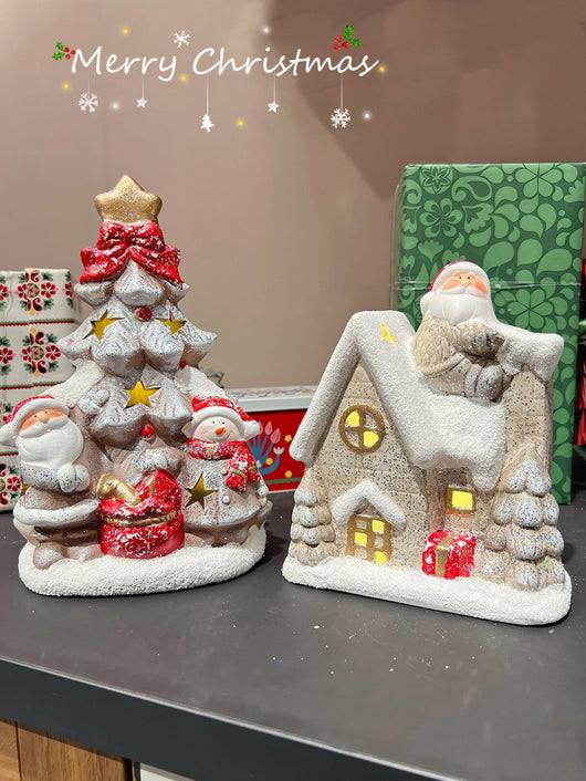 Adornos Navideños de Cerámica con Luz - Casitas de Nieve Brillantes - Image 6