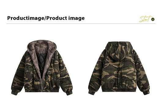 Chaqueta Acolchada con Capucha y Estampado Camuflaje - Image 8