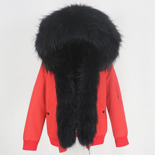 Parka con Forro de Piel de Mapache Desmontable - Abrigo Térmico Grueso - Image 15