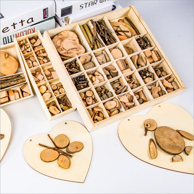 Juguete Educativo de Madera Natural - Bloques de Arte DIY para Niños Creativos