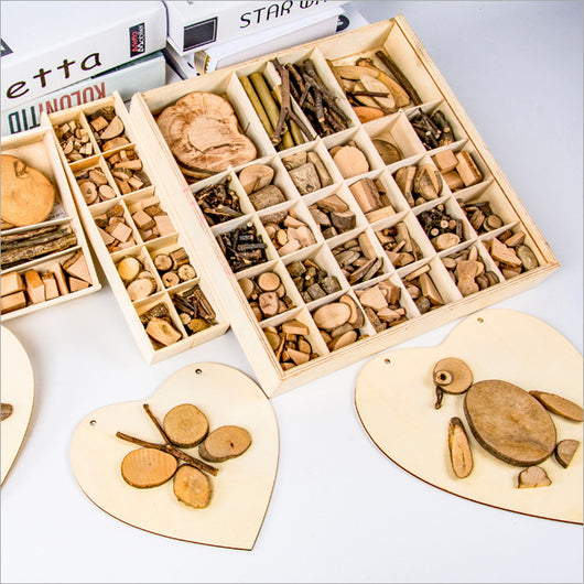 Juguete Educativo de Madera Natural - Bloques de Arte DIY para Niños Creativos