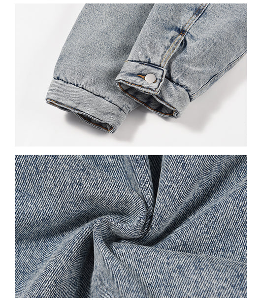 Chaqueta Denim Oversize Lavada y Desgastada - Algodón Grueso - Image 12