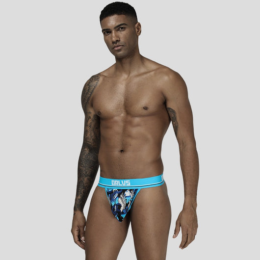 Calzoncillo Tipo Tanga Transpirable de Cintura Media con Estampado para Hombre - Image 8
