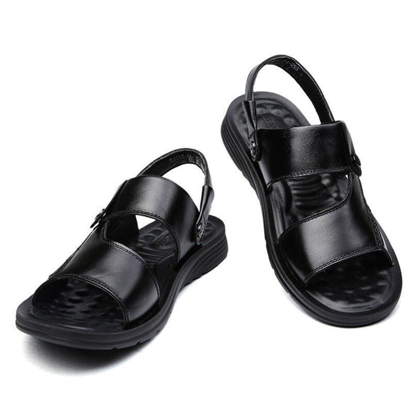 Sandalias de Cuero Genuino para Hombre con Suela Suave y Antideslizante