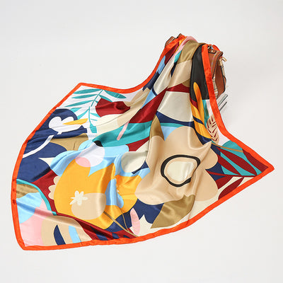Pañuelo de Seda con Estampado Floral Elegante para Mujer - Image 5