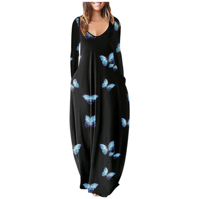 Vestido Largo Estampado Talla Grande con Mangas Largas - Image 7