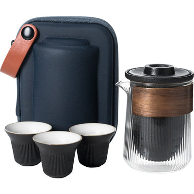 Juego de Té Kung Fu Portátil con Vidrio y Cerámica para Exterior - Image 11