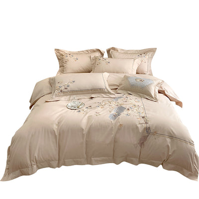Juego de Cama 4 Piezas Algodón Pima 100 Hilos Estilo Chino