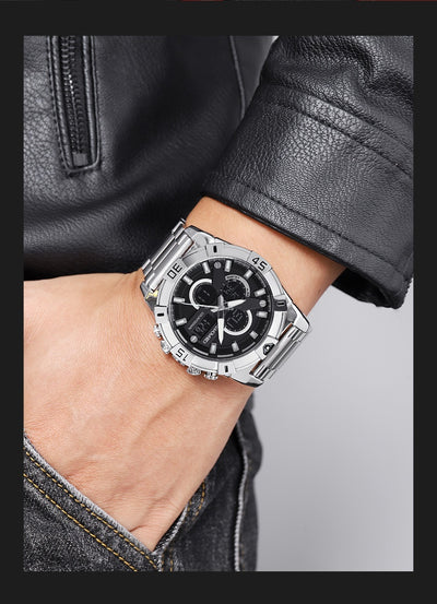 Reloj Cronógrafo Deportivo Electrónico para Hombre con Correa de Acero - Image 19
