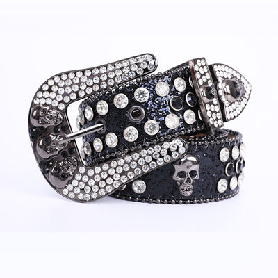 Cinturón con Calavera y Cristales Brillantes - Estilo Rockero - Image 4